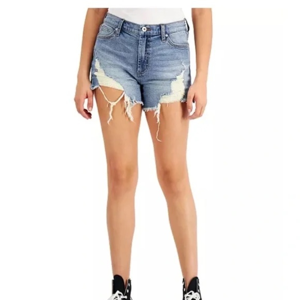 Kendall & Kylie The Icon Destroyed Denim Shorts Size 5/27